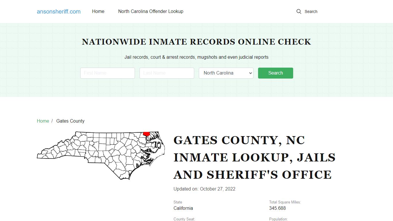 Gates County, NC Inmate Search, Jails, Sheriff